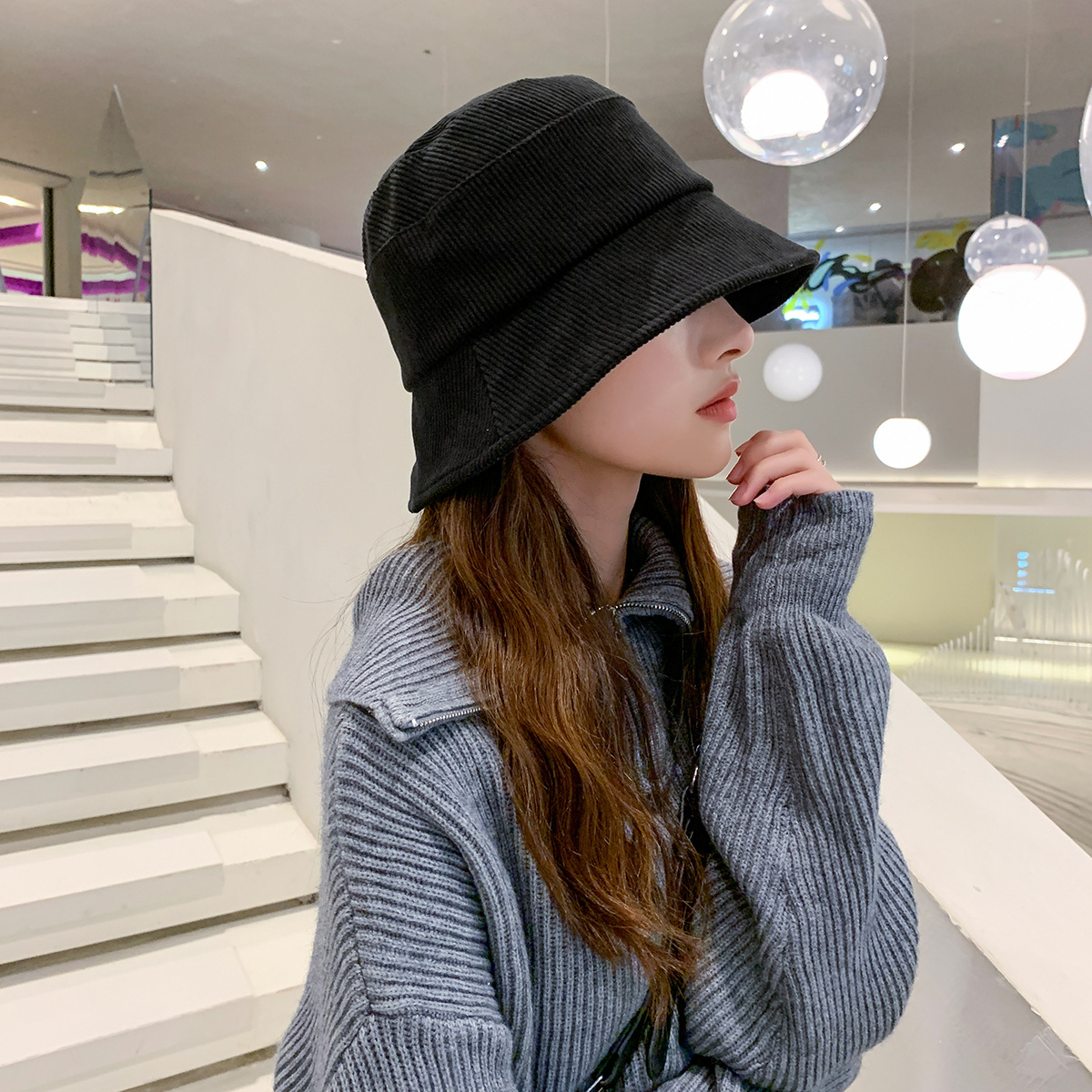 Pure Color Hat Korean Fashion Trend Split Corduroy Fisherman Hat display picture 12