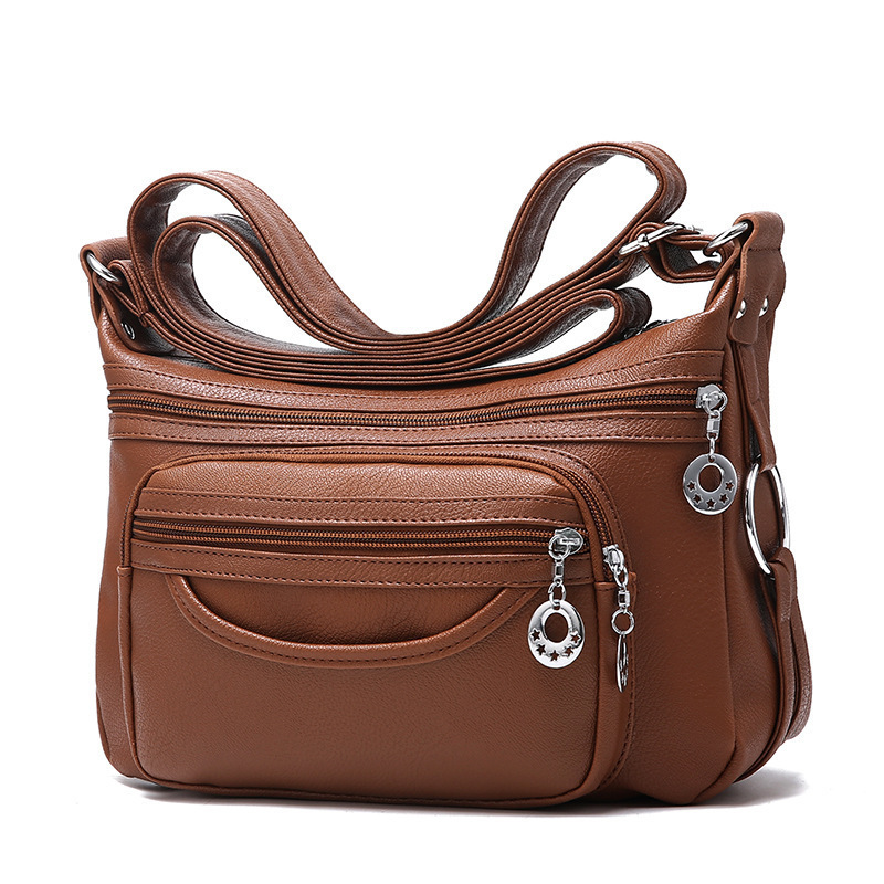 Women's Bag Wholesale Soft Leather Shoulder Bag 2025 New Middle-Aged Mother Bag Casual Crossbody Middle-Aged and Elderly Women's Bag Trendy Women's Bag Wholesale Soft Leather Shoulder Bag 2025 New Middle-Aged Mother Bag Casual Crossbody Middle-Aged and Elderly Women's Bag Trendy