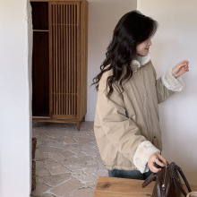 毛绒外套 2025冬季新款 复古宽松棉衣女日系时尚保暖棉服潮85620