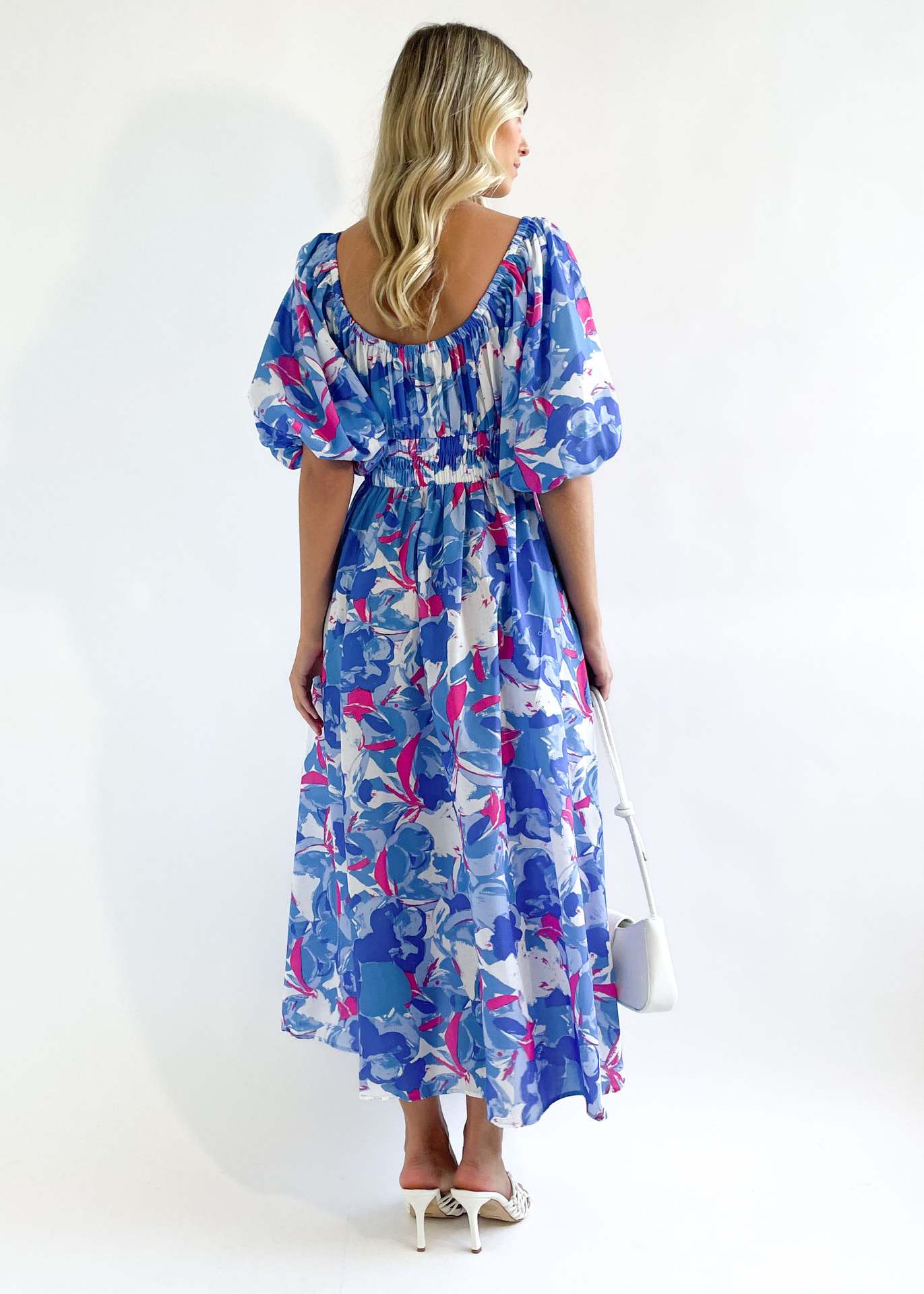 Regular Dress Dresses Type Puff Sleeve Sleeve Type Polyester Fabric Type Wholesale Women'S Vacation Printing Flower Holiday Daily Square Neck Short Sleeve Regular Dress