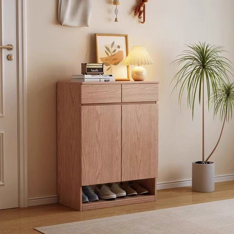 Ash Wood Shoe Cabinet Modern Simple Doorway Home Storage Cabinet Multi-Layer Large Capacity Entrance Solid Wood Storage Cabinet