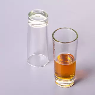 小笔筒白酒杯 家用长款白酒杯 玻璃透明烈酒杯 65ml小款啤酒杯