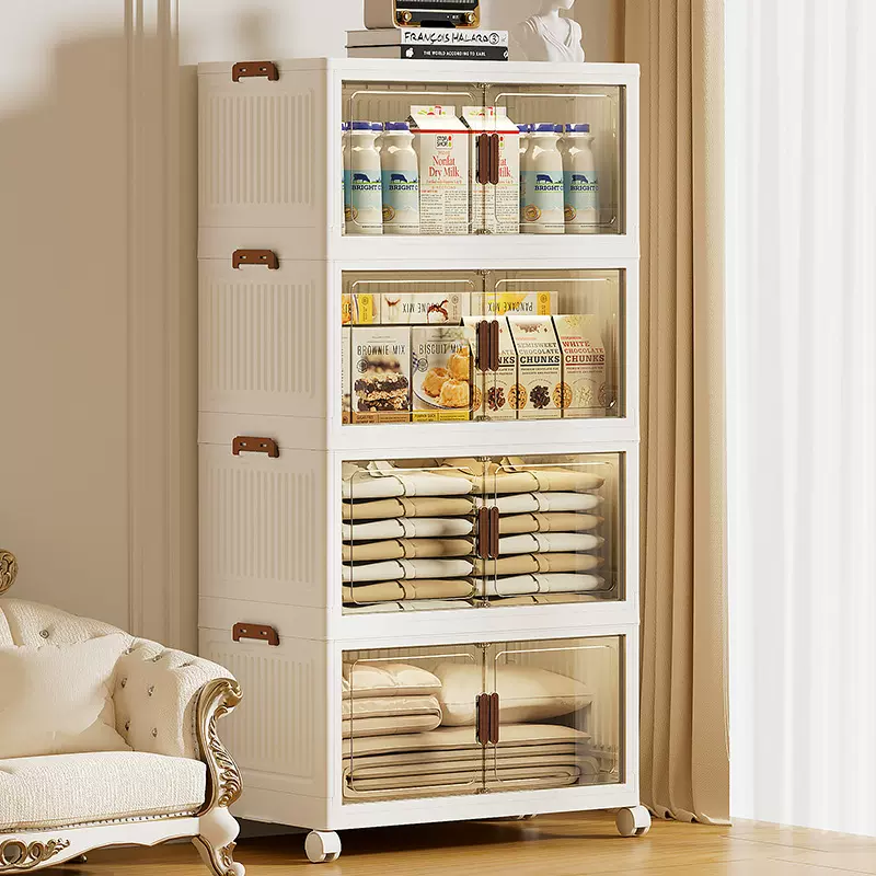 收纳柜子置物柜家用储物柜多层免安装的零食柜收纳柜置物架收纳箱