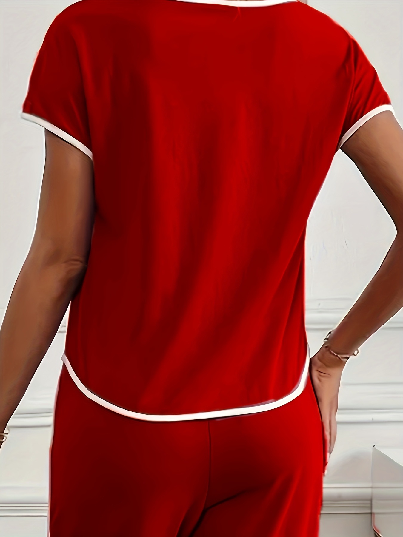 Lässiger Damen Hosenanzug Mit Farbblock Design Für Den Sommer_voghion.com