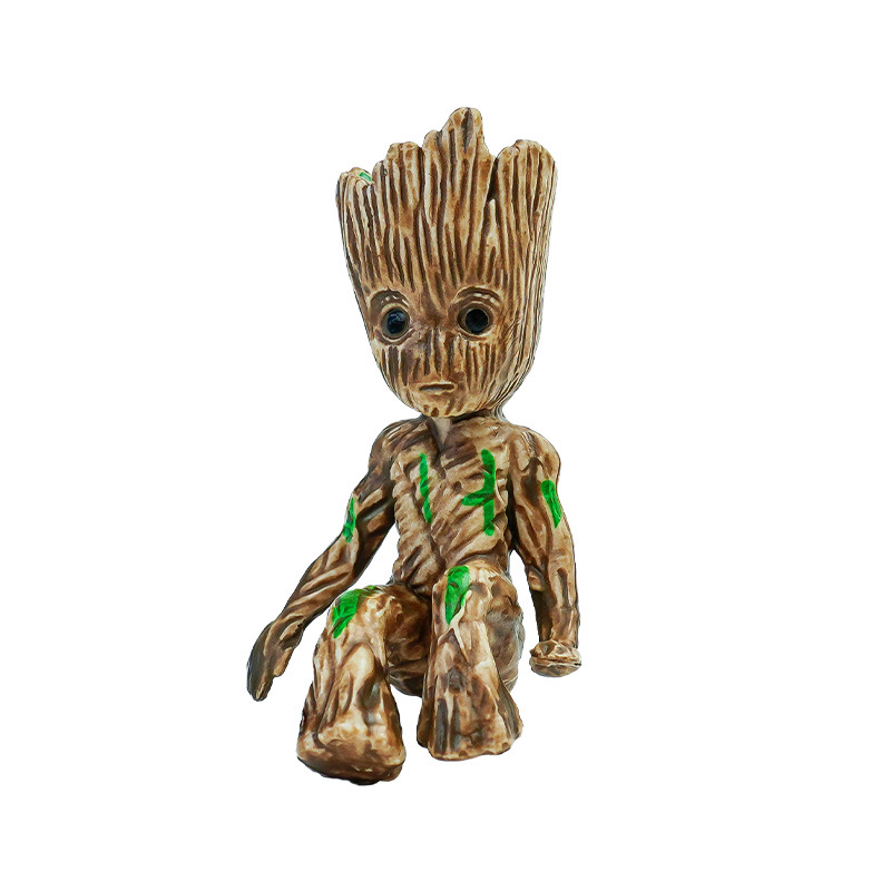 PVC Groot Tree Man en maceta, decoración de madera brasileña, acuario, peceras, artesanías, micro-paisaje, adornos de fondo hundido, berserk