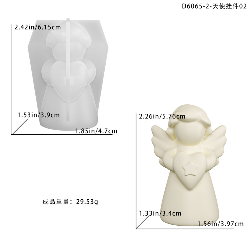 得意洋洋diy翅膀天使香滴胶模具可爱天使女孩摆件石膏硅胶模具|undefined