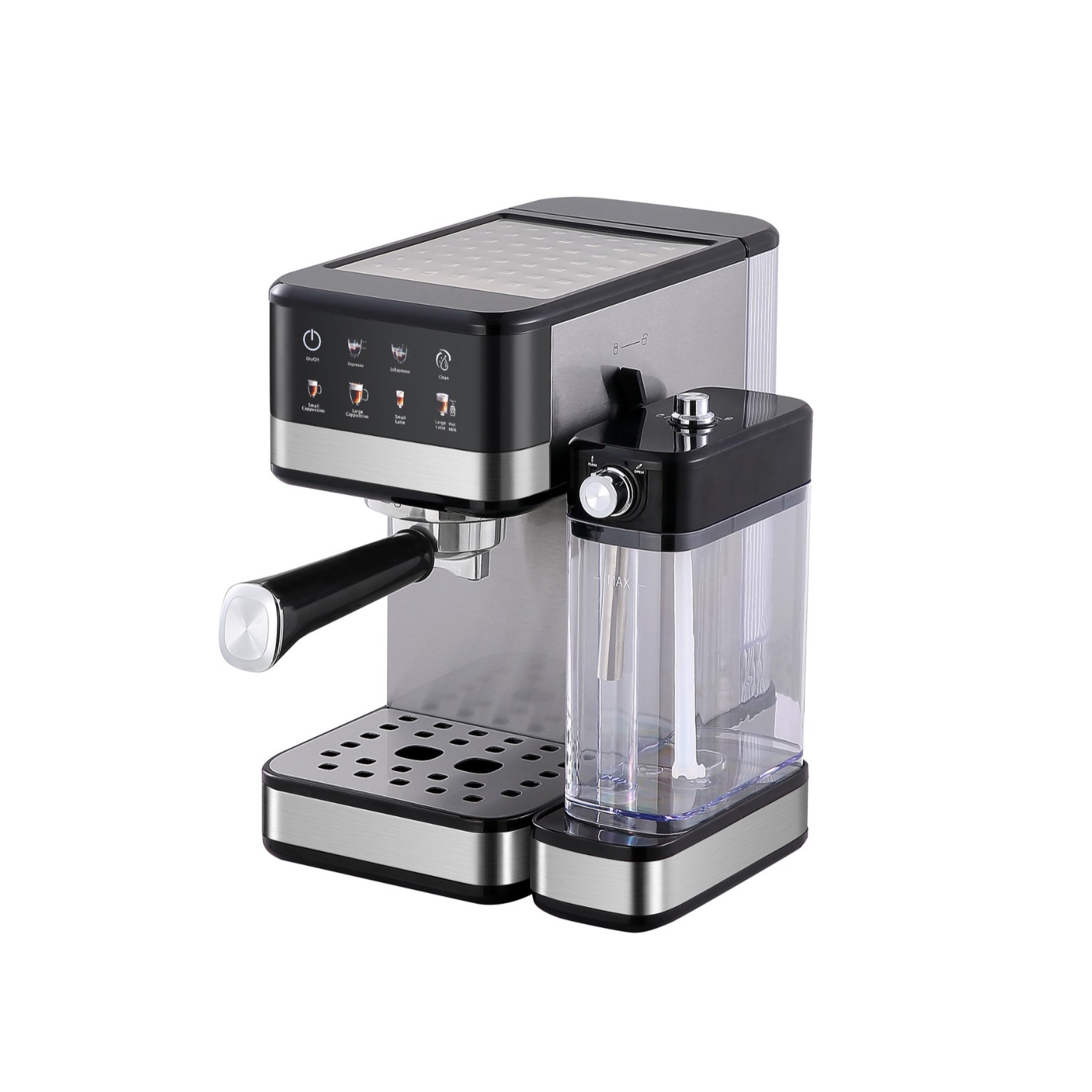 Máquina de café espresso semi-automática doméstica com leite_voghion.com