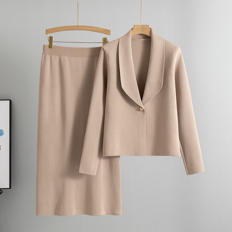 Cross-Border Small Suit Dress Two-Piece Set for Women, Autumn and Winter 2026 New Style, Elegant Cardigan Sweater Coat and Dress Set Cross-Border Small Suit Dress Two-Piece Set for Women, Autumn and Winter 2026 New Style, Elegant Cardigan Sweater Coat and Dress Set