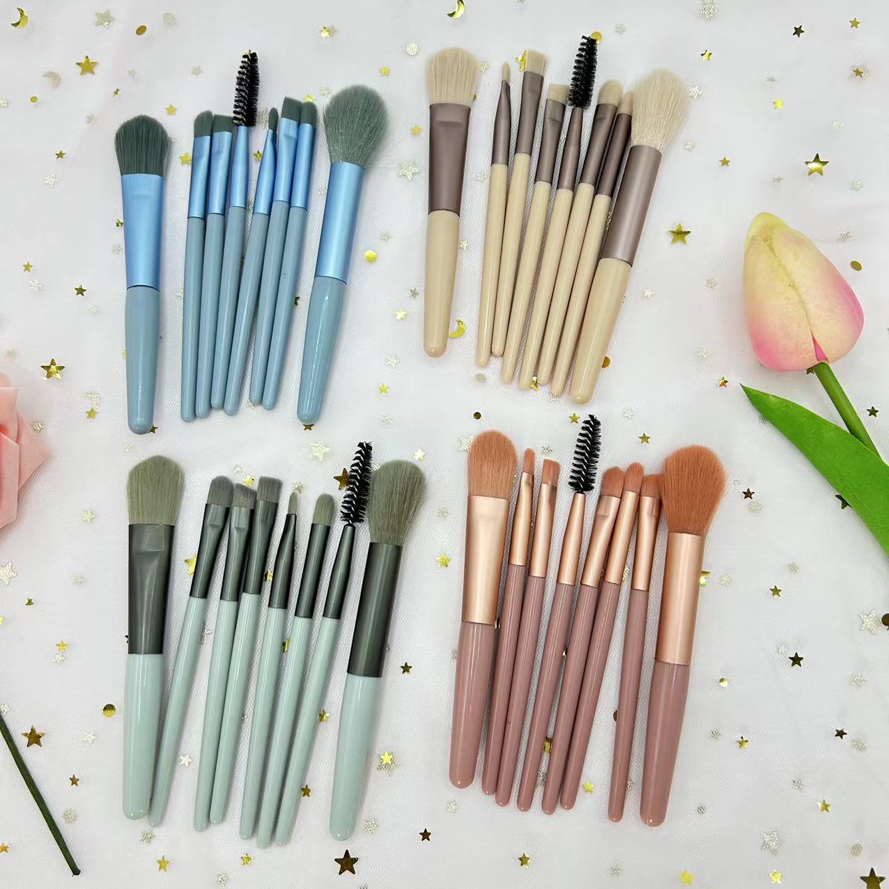 8支马卡龙迷你化妆刷整套