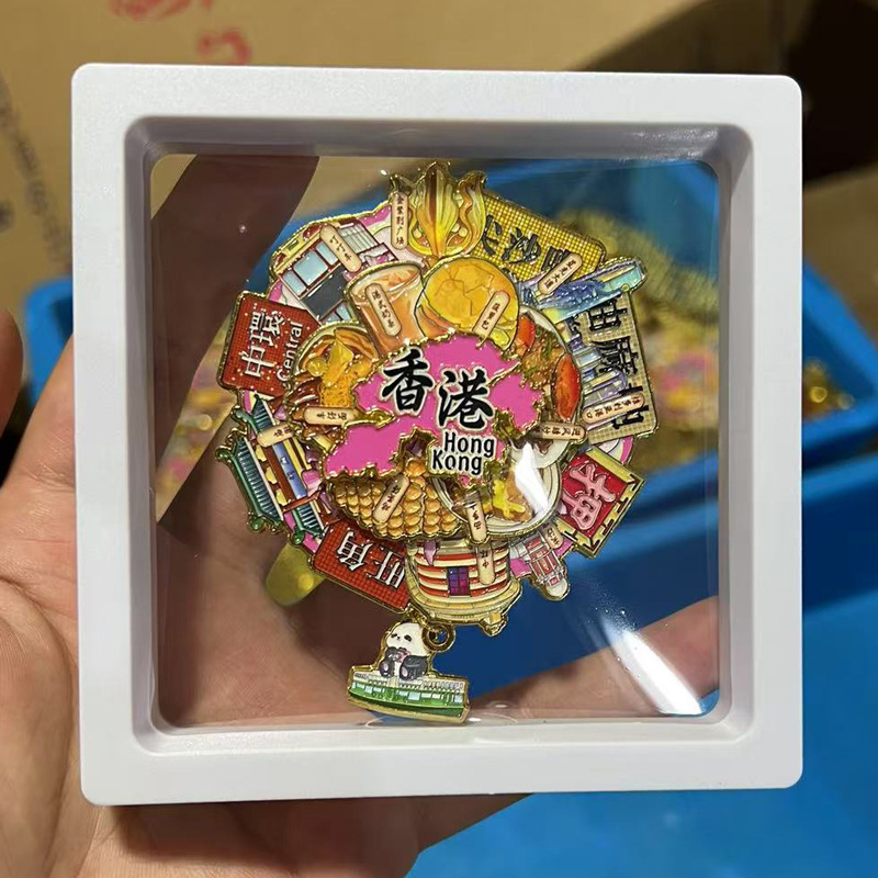 金属塗装回転冷蔵庫マグネットカスタマイズされた潮州南京ターンテーブル文化的で創造的な磁気ステッカー都市の観光スポットお土産ギフト|undefined