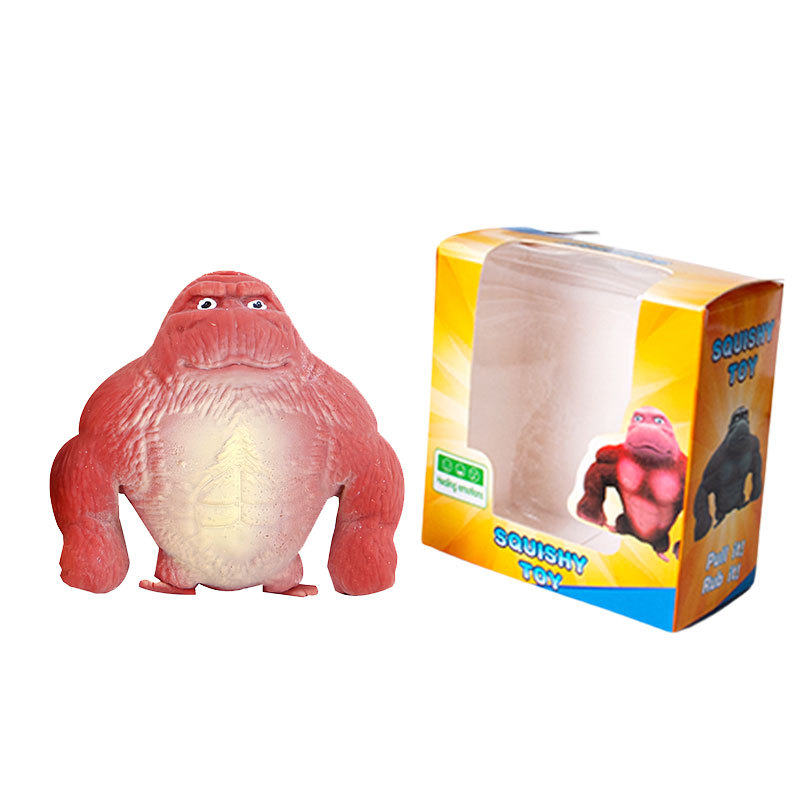 Juguete antiestrés de gorila de Little Red Book Wang Zong, un dispositivo de descompresión y ventilación con rebote lento para apretar con la mano.