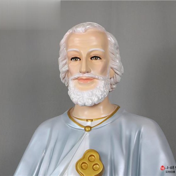 160cm San Pedro Ornamiento Mirando Estatuas de vidrio FRP Decoración de la iglesia