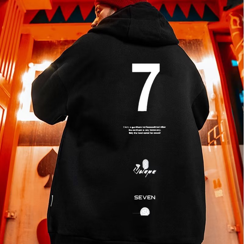 大码潮牌胖子男装加绒加厚男生潮流宽松国潮连帽卫衣冬季外套批发