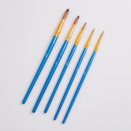 Cross-border pearlescent blue nylon brush pointed hook pen acrylic gouache watercolor painting brush painting set factory wholesale