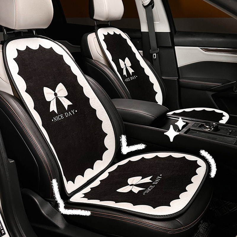 Neues Autositzkissen, leichtes Luxus-Bogen-Innendekorations-Sitzkissen, warmes, rutschfestes Autositzkissen für den Winter_voghion.com