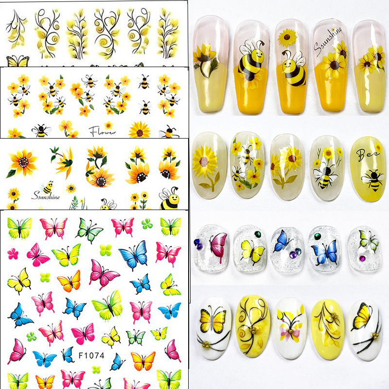 Autumn Maple Leaf Leaves Sunflower Nail Art Sticker F1072-1075Autumn Nail Art Stickers