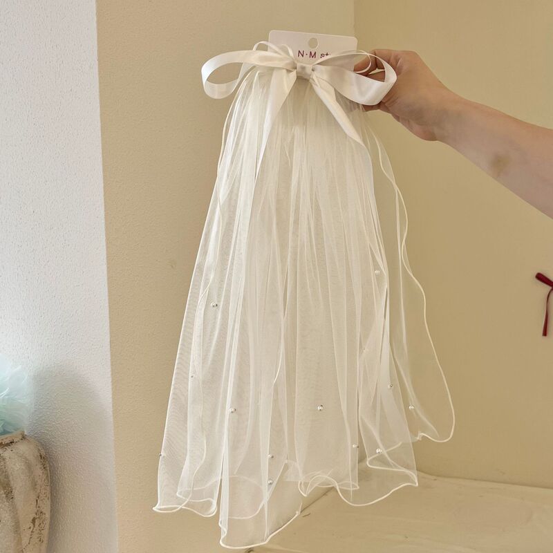 韓系蝶結びのベールの誕生日の王女の女の子のカチューシャの子供の服装の雰囲気感のネットの赤いパーティーの写真の道具|undefined