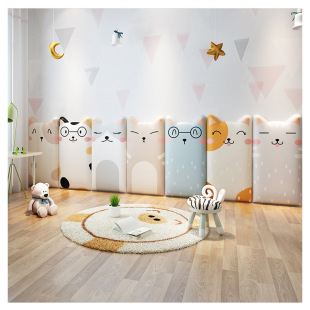 Headboard Soft Bag Self-adhesive Children's Room Anti-collision Wall Sticker Tatami Wall 3d Three-dimensional Thickened Cartoon Decorative Board Mat
