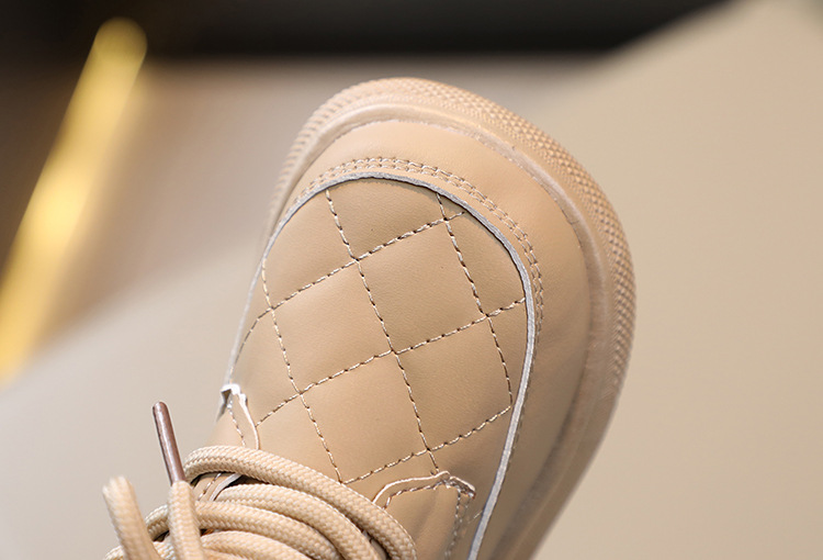 Bottes courtes britanniques pour bébé fille, édition automne 2024, nouvelle collection, motif à carreaux, fermeture éclair latérale_voghion.com