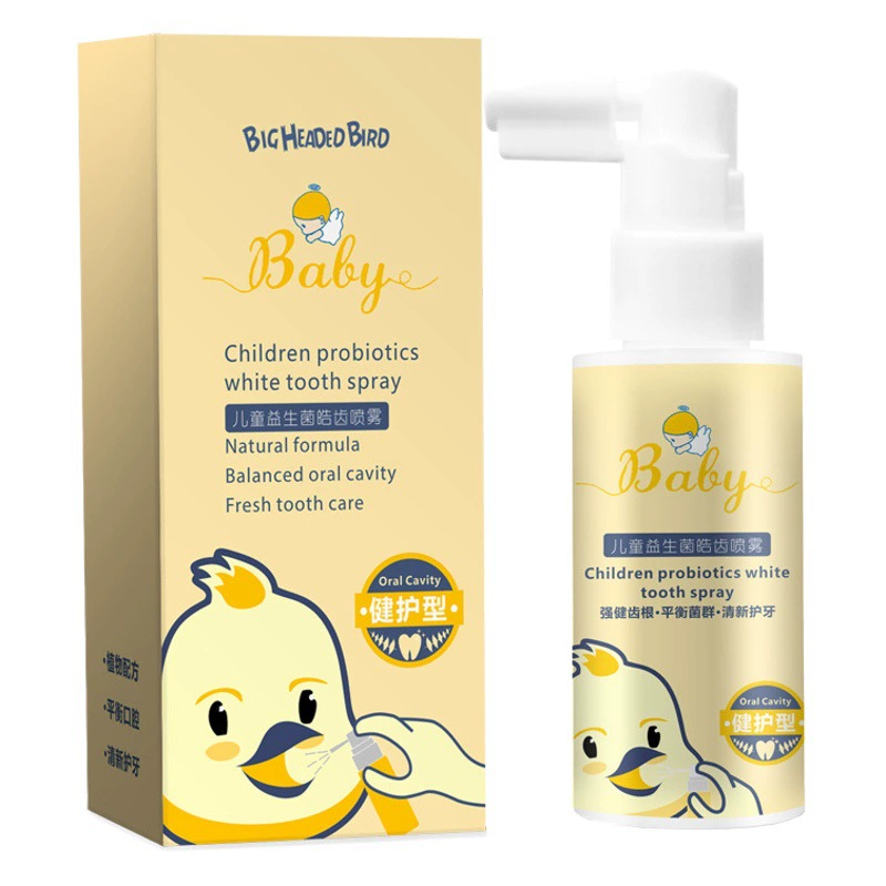 [Внешняя торговля, трансграничный] Спрей для чистки полости рта с большой головкой птицы, детский пробиотический спрей для укрепления зубов, спрей для полости рта, против повязки