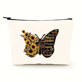 跨境款帆布笔袋批发印花女士化妆包防水便携物品收纳袋礼物