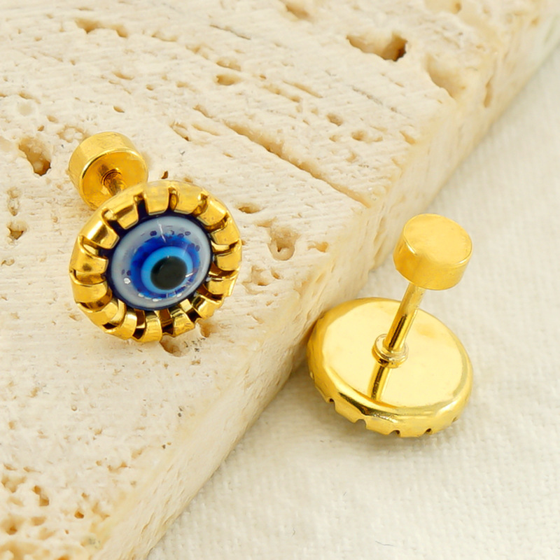 Pendientes del perno prisionero del ojo del diablo del oído del acero inoxidable para las mujeres