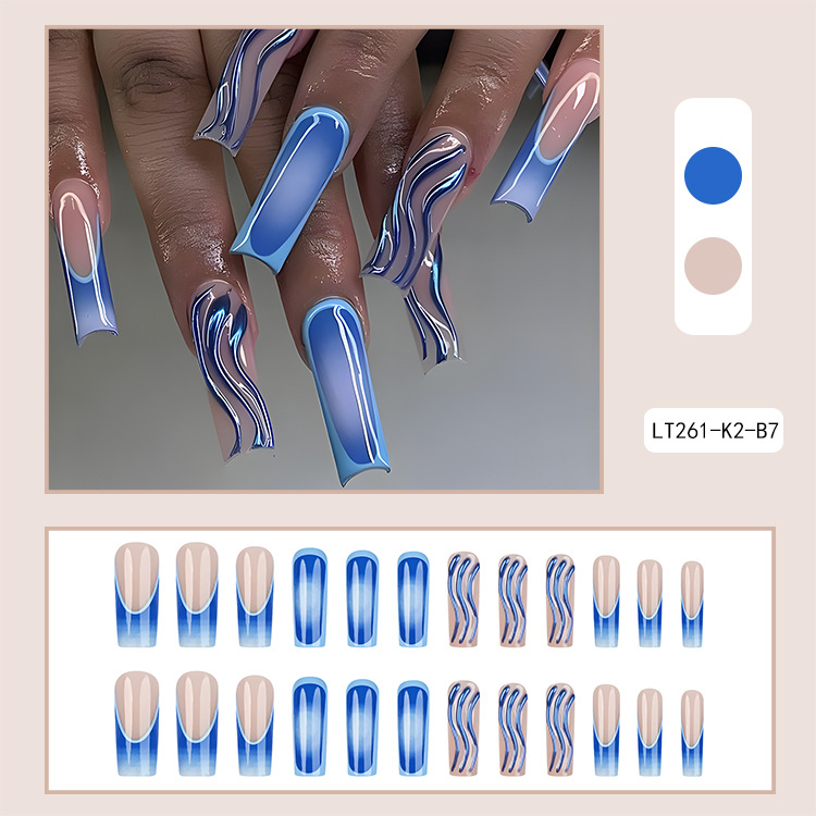 Uñas postizas 3D estéreo blanqueadoras, muy vendidas, piezas de arte de uñas portátiles transfronterizas, pegatinas de uñas sencillas con un toque de alta gama, venta al por mayor
