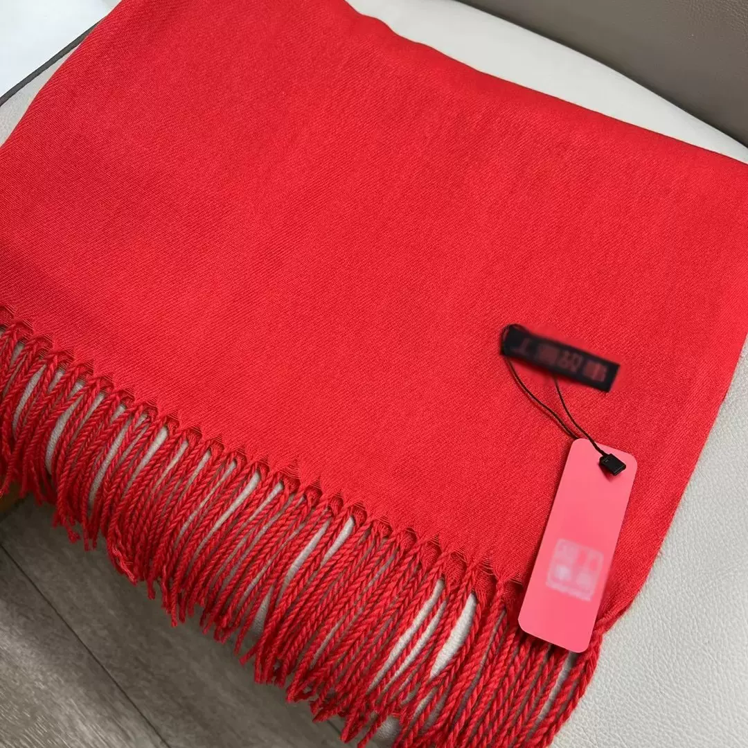 仿羊绒围巾披肩 高级感上海故事 经典红色 女批发外贸跨境格纹