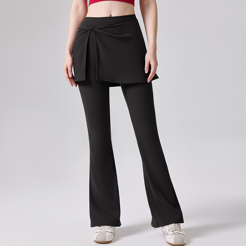 Nuevos pantalones transpirables de rosca desmontables, pantalones de cintura alta de dos piezas, pilates, yoga, pantalones de boquilla para mujeres