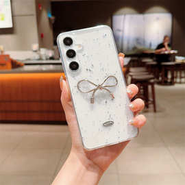 滴胶立体蝴蝶结三星S26ULTRA手机壳适用S25FE透明A17简约A06软套