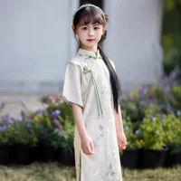 Новый китайский стиль ежедневный улучшенный cheongsam для девочек 2025 лето новый детский ретро облегающих cheongsam наряд