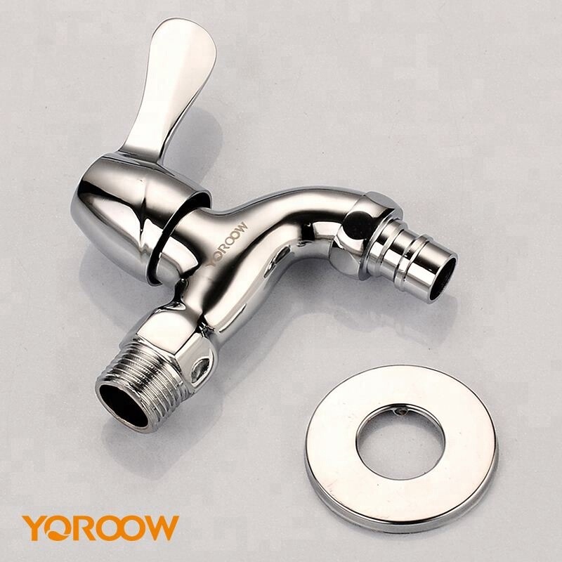 Foreign Trade Export to Southeast Asia Chrome-Plated Brass Modern Faucet Bathroom Brass Polished Single Tube Wall-Mounted