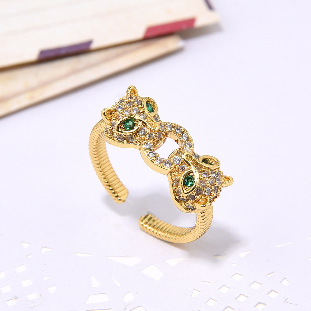Fashion Geometric Snake Copper Plating Zircon Open Ring 1 Piece