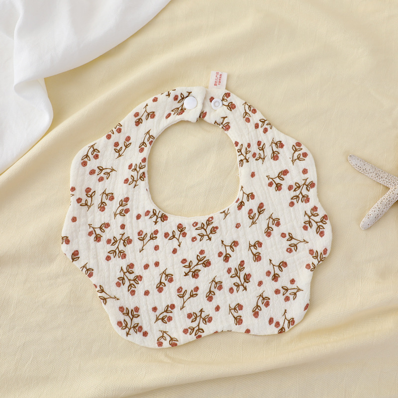 Babero para bebés todos los días Toalla de saliva transpirable de gasa de algodón de seis capas Bebé recién nacido Un babero de pétalos para hombres y mujeres