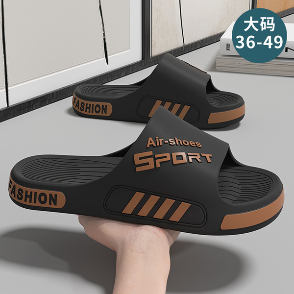 여름 실내 홈 두꺼운 밑창 미끄럼 방지 남성용 슬리퍼 내마모성 대형 스포츠 트렌디 아우터 샌들 및 슬리퍼