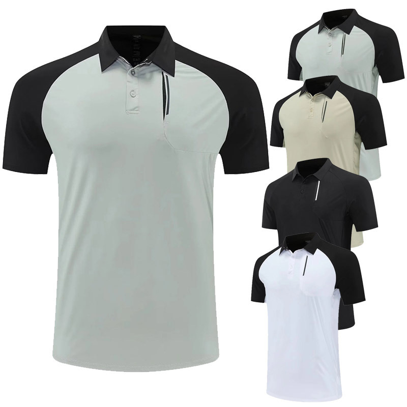Dijia Outdoor Sports POLO Shirt Fashion Lapel Top Running Training Short-sleeved Tennis Clothes Casual Quick-drying Clothes for Summer