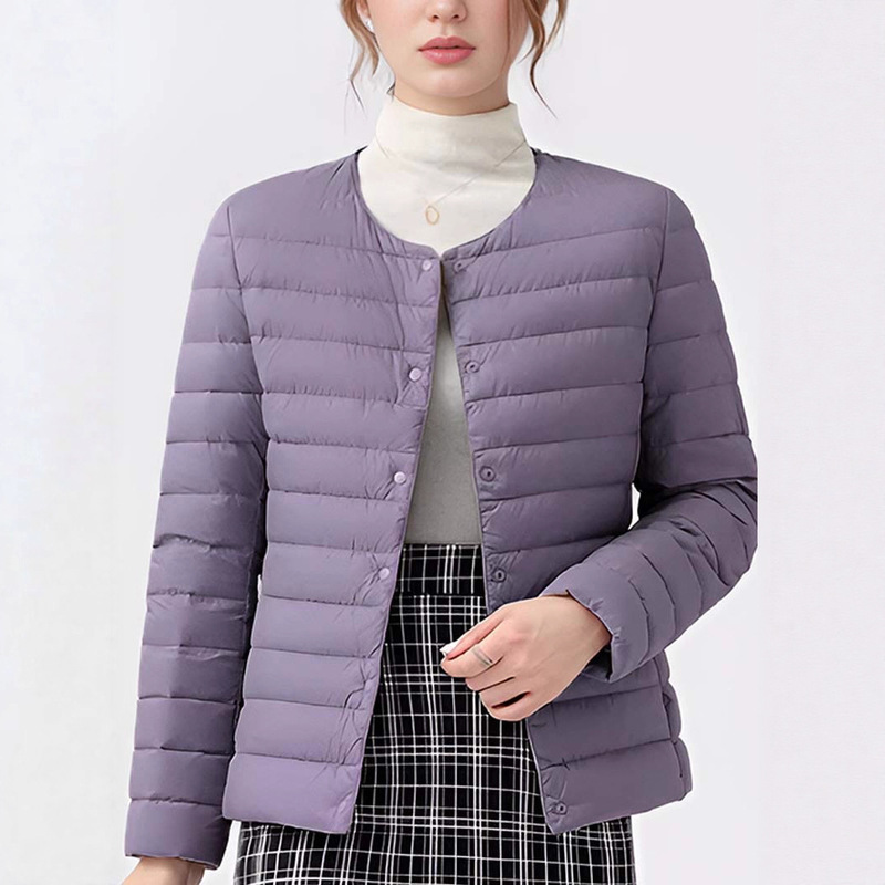 Cross-Border Lightweight down Jacket Women's Short 2025 Autumn and Winter New Korean Style Lightweight Liner Slim Round Neck Jacket Cross-Border Lightweight down Jacket Women's Short 2025 Autumn and Winter New Korean Style Lightweight Liner Slim Round Neck Jacket