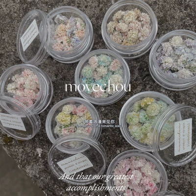 Japanese-style smint flower ball pile diamond nail art dried flower jewelry diy headdress earrings ring Time Gem series
