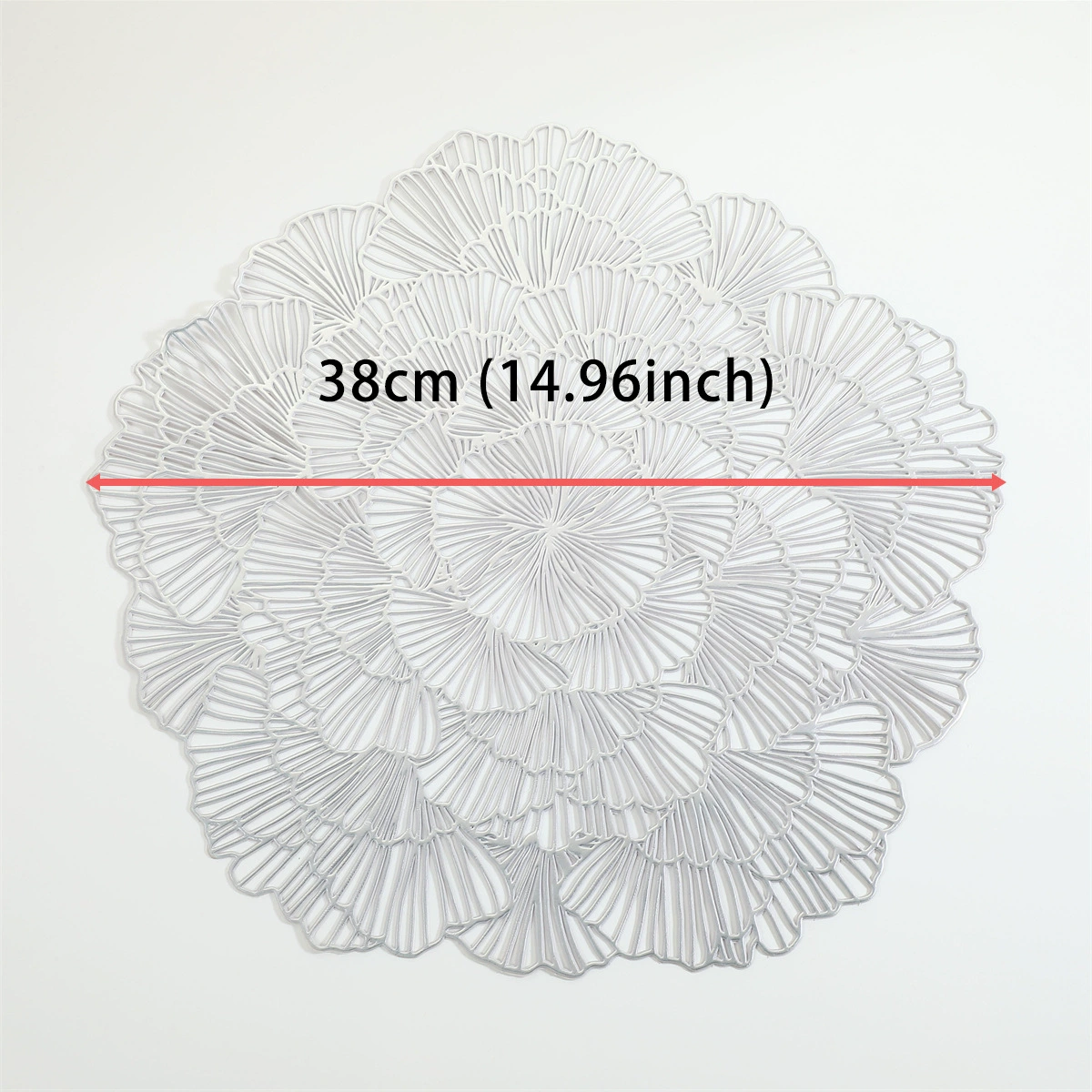 Luxurious placemat heat-insulating placemat with gold stamping Nordic style non-slip PVC hollowed-out flower Western-style placemat ins