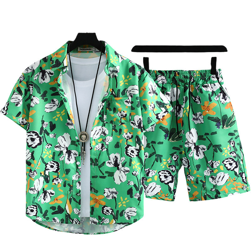 Completo camicia e pantaloncini floreali vintage per mare_voghion.com