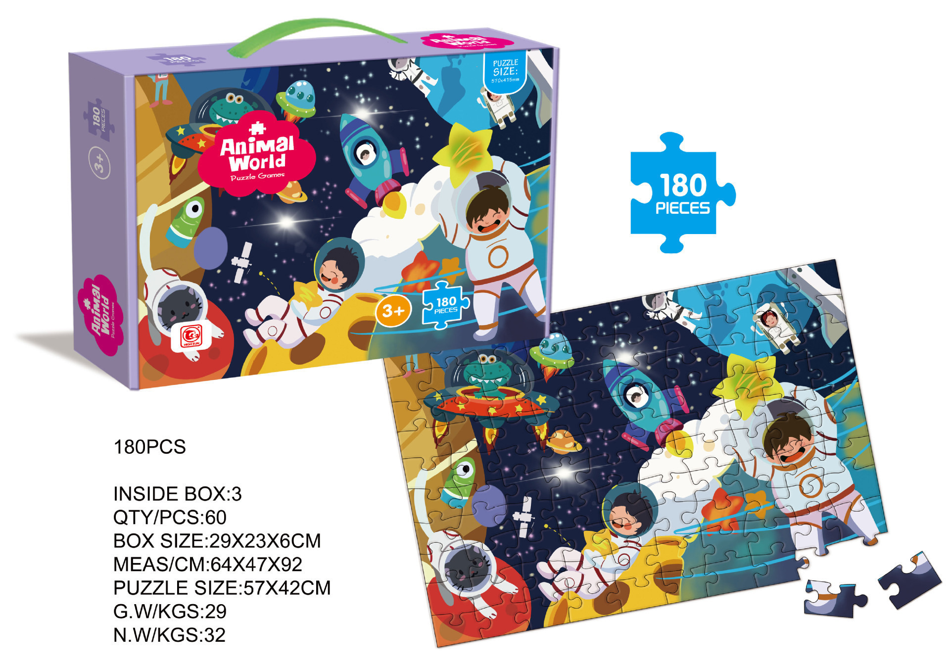 Rompecabezas infantil de papel grande e irregular de 100 piezas, juguete educativo para regalo de jardín de infantes, dropshipping