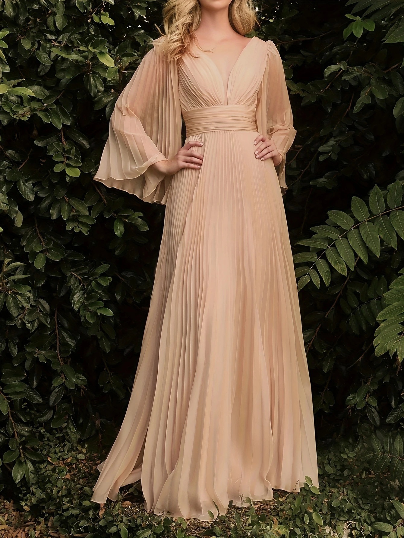 Europa y los Estados Unidos comercio exterior transfronterizo nuevo deseo de ropa de mujer Amazon sexy profundo V vestido de manga larga vestido delgado image 7