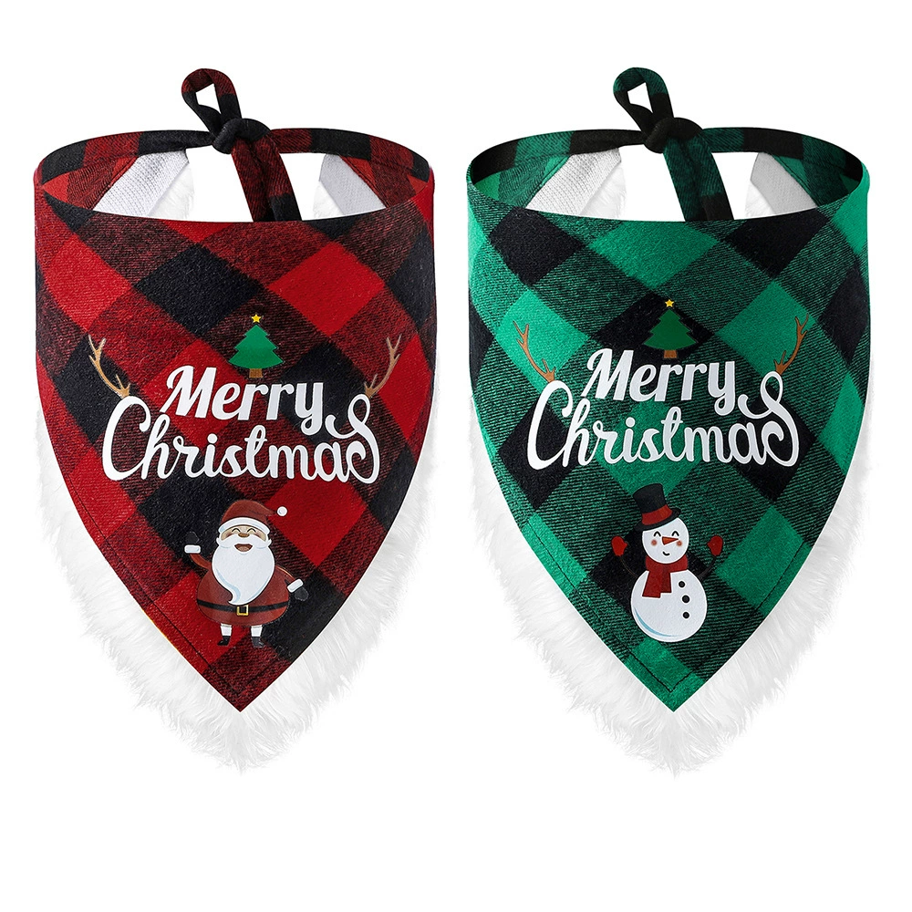 Производитель в наличии трансграничный специальный Рождественский популярный плед Pet полотенце слюны собаки Рождество декоративное домашнее животное треугольник полотенце