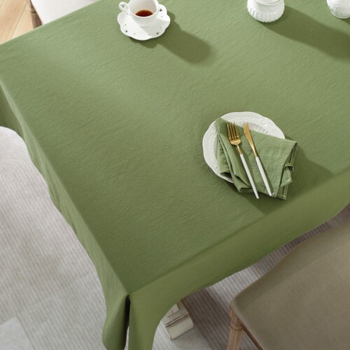 Lexuanxiu pure cotton tablecloth wholesale simple solid color ins washed cotton tablecloth wedding photography background table fruit green