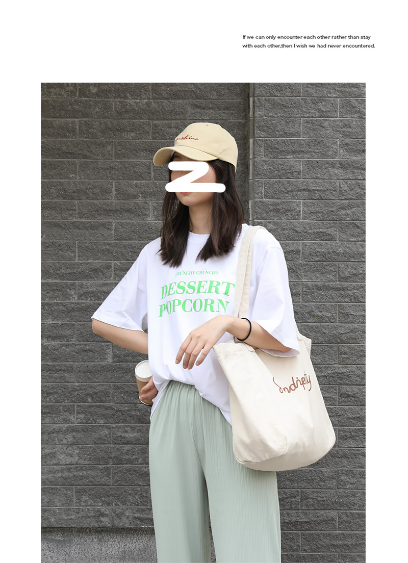 Women's Large Canvas Letter Streetwear Open Canvas Bag display picture 6