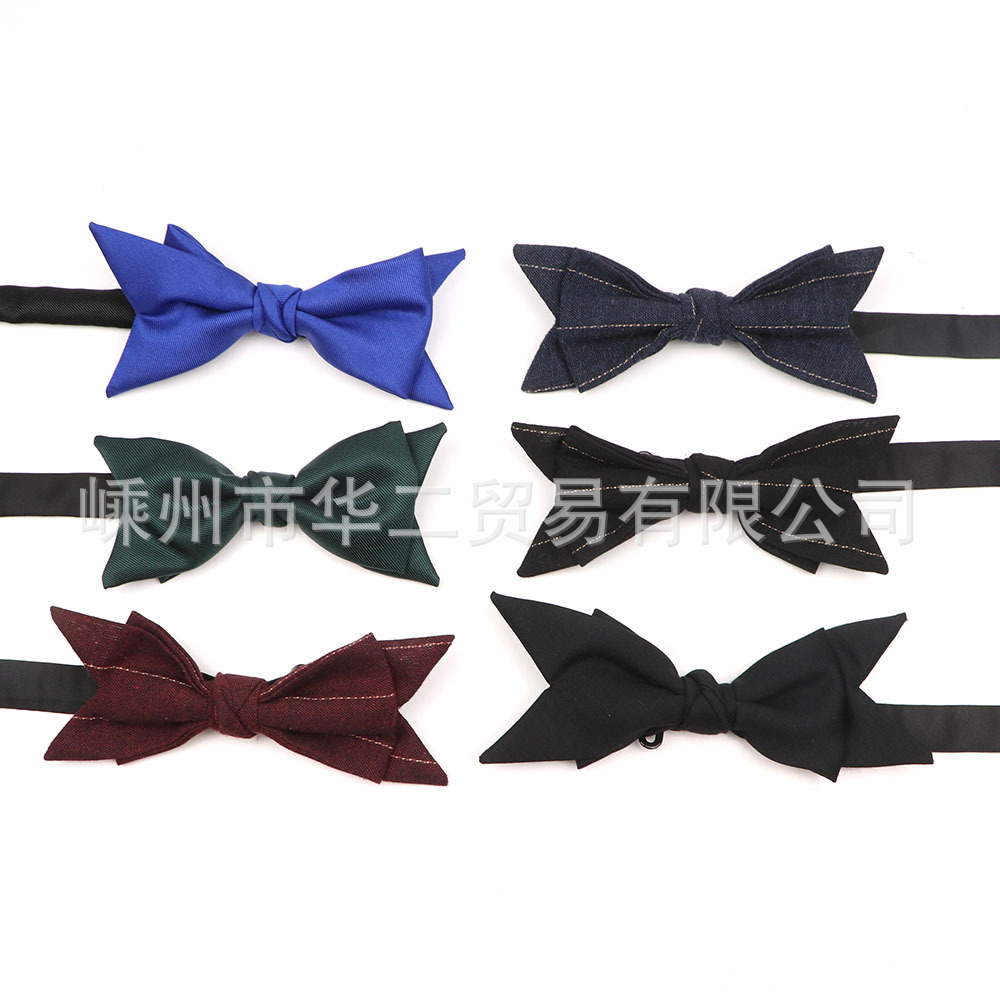 Solid color fashionable bow tie for leisure