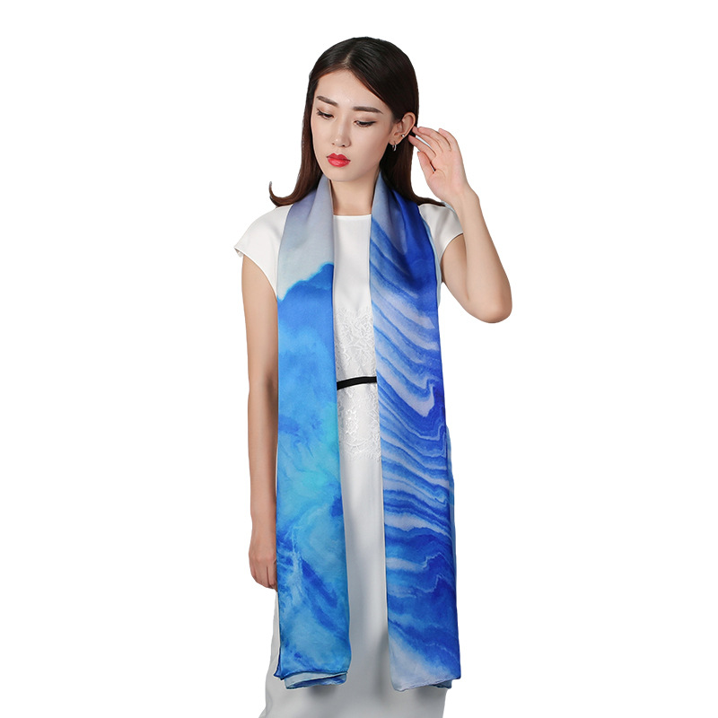 Silk double-sided scarf