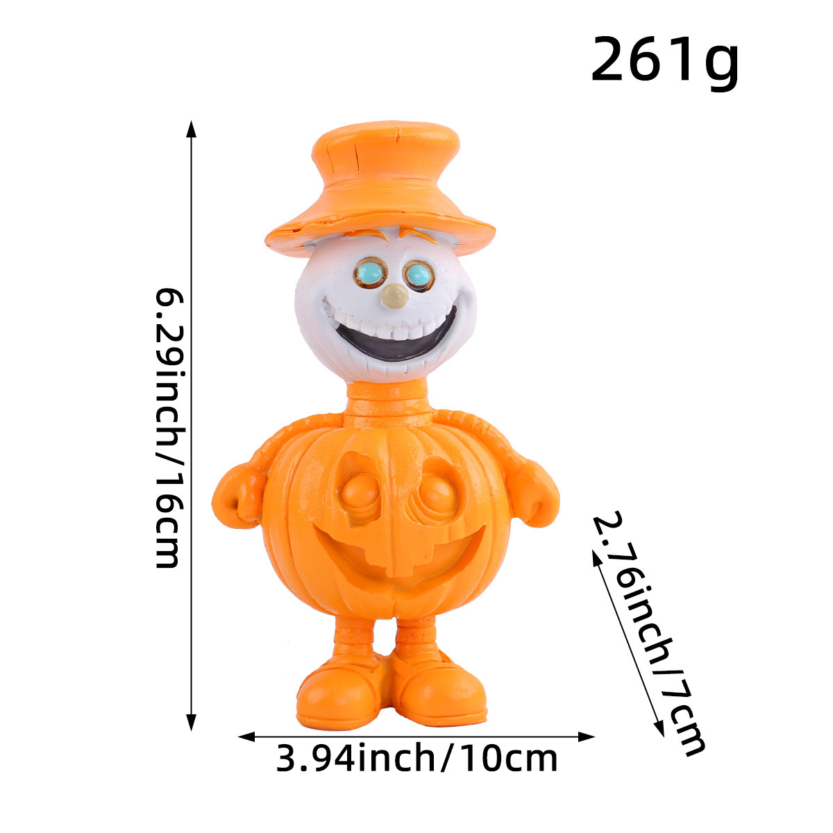 Resina de Halloween calabaza de pie muñeca decoración de patio fiesta atmósfera decoración de muñeca de cabeza de calabaza de resina