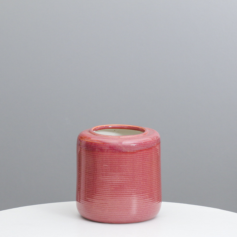 Jarrón de cerámica hogar europeo sala de estar adornos de flores de color de lujo ligero Flor de alto grado flores insertadas ins viento transfronterizo