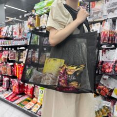 網糸ショッピングバッグ夏通勤トートバッグ大容量エコバッグビーチバッグフィットネスヨガシングルショルダーバッグ